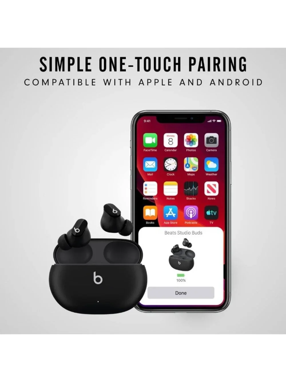 Replacement Single Right Earbud for Studio Wireless Earbuds - Black, Compatible